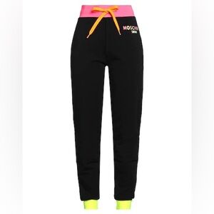 MOSCHINO French Terry High Waist Sweatpants Black Neon US S (EU M)